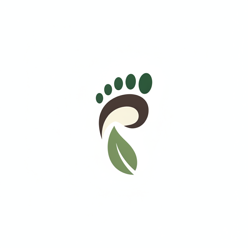 Logo Stride — une empreinte de pas stylisée en feuille de sauge